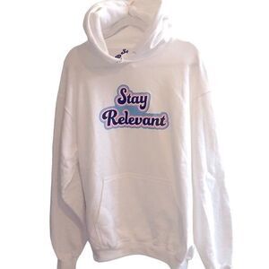 NEW! Stay Relevant Unisex Hoodie‎ Sweatshirt Size Large